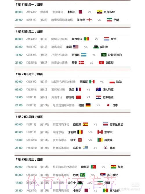 世界杯小组赛赛程靠谱吗